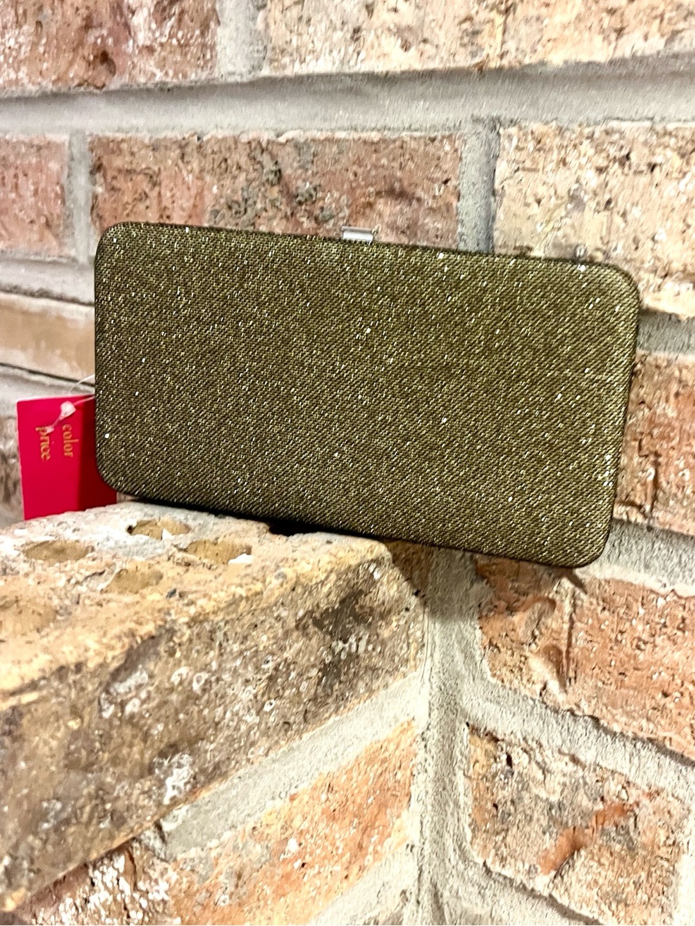 NWT Depeche Mode New York Metallic Gold Glitter Clutch Wallet Evening Organizer - Picture 4 of 4